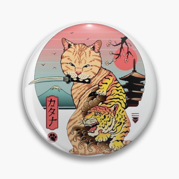 Item preview, Kenjutsu Cat with tiger tattoo designed and sold by Annelley.