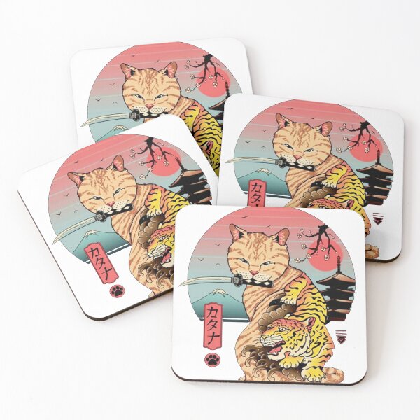 Item preview, Kenjutsu Cat with tiger tattoo designed and sold by Annelley.