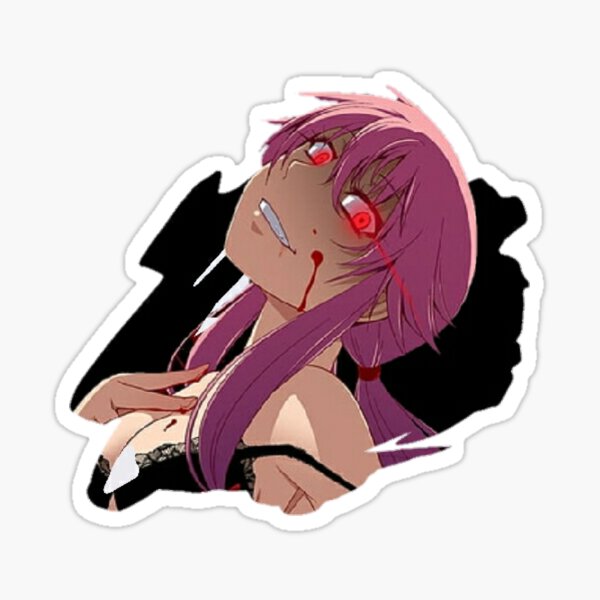 Mirai Nikki characters Sticker by ArtAndDesignA