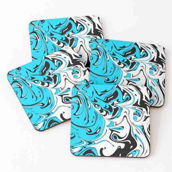 Item preview, Aqua white black Liquid Abstract Art  designed and sold by Tshirtstory.