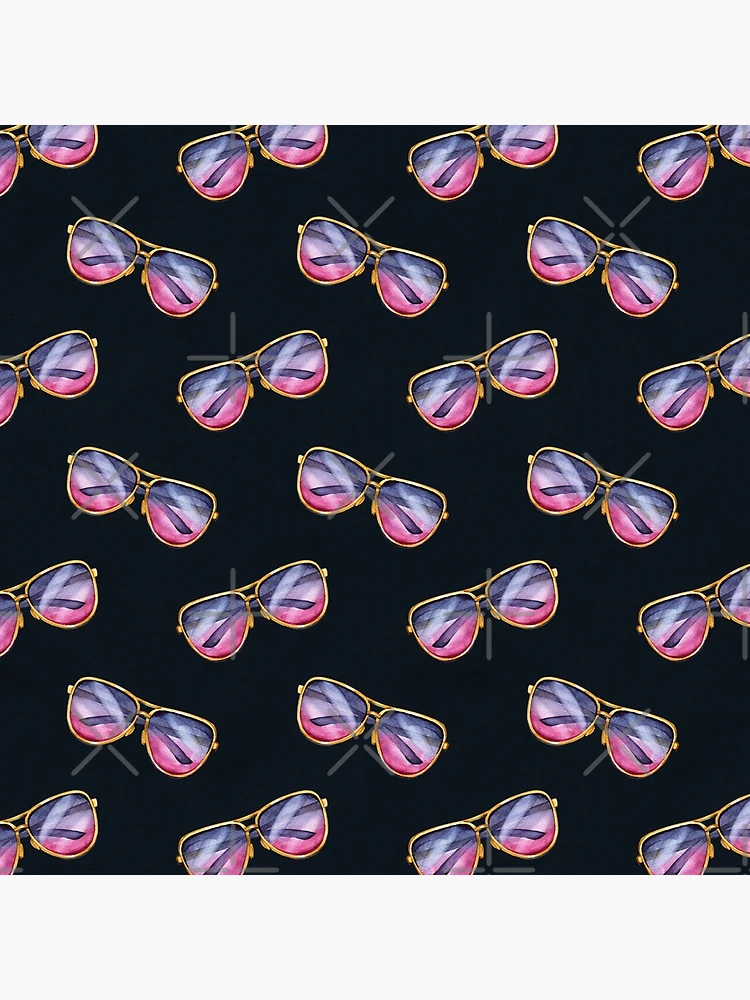 Aperçu 4 sur 4. Coussin avec l'œuvre Aesthetic Sunglasses Pattern 2 créée et vendue par PatternTale.