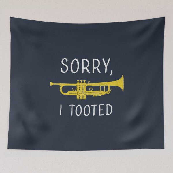Item preview, Sorry I Tooted Marching Band Trumpet distressed de designed and sold by GiaTianes.
