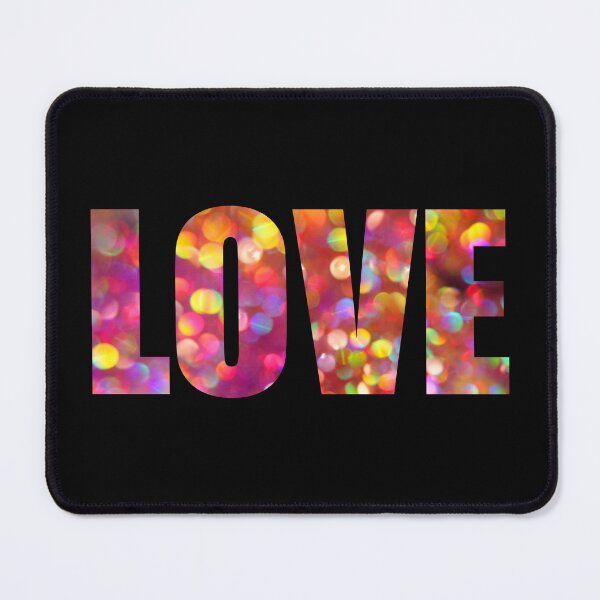 Item preview, LOVE text with Orange Pink Bokeh Background designed and sold by MyArt23.