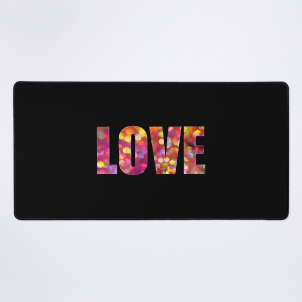 Item preview, LOVE text with Orange Pink Bokeh Background designed and sold by MyArt23.
