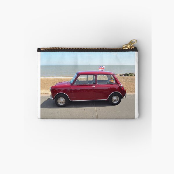 Item preview, Classic Red Austin Mini motor car parked on seafront promenade. designed and sold by Umdash919.