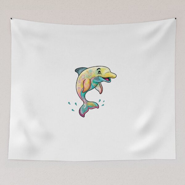 Item preview, Colorful Dolphin with Symbols for Dolphin Lovers designed and sold by Designer-Girl.