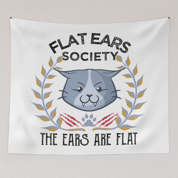 Item preview, The Flat Ear Society Angry Cat Funny Meme designed and sold by alltheprints.