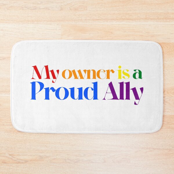 Item preview, My owwner is a proud ally || Typography || Pride colors designed and sold by mindischaos.