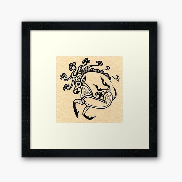 SCYTHIAN DEER TATTOO 1 Framed Art Print