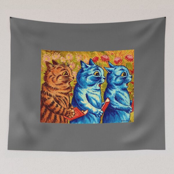 Aperçu de l'œuvre Louis Wain Three Cats Singing Cat Painting Victorian Classic créée et vendue par CarlofGrassi.