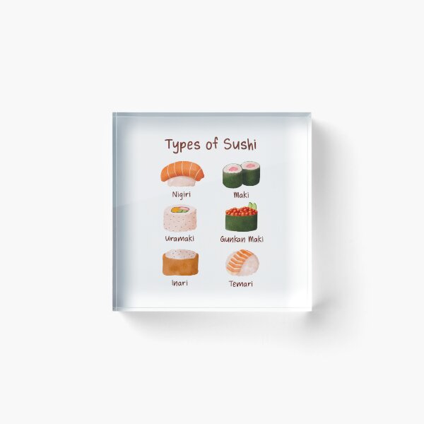 Item preview, Watercolor Types Of Sushi Chart designed and sold by rustydoodle.