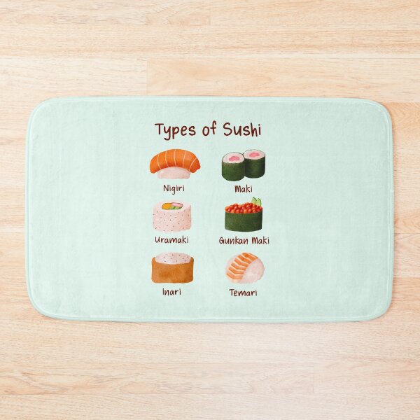 Item preview, Watercolor Types Of Sushi Chart designed and sold by rustydoodle.