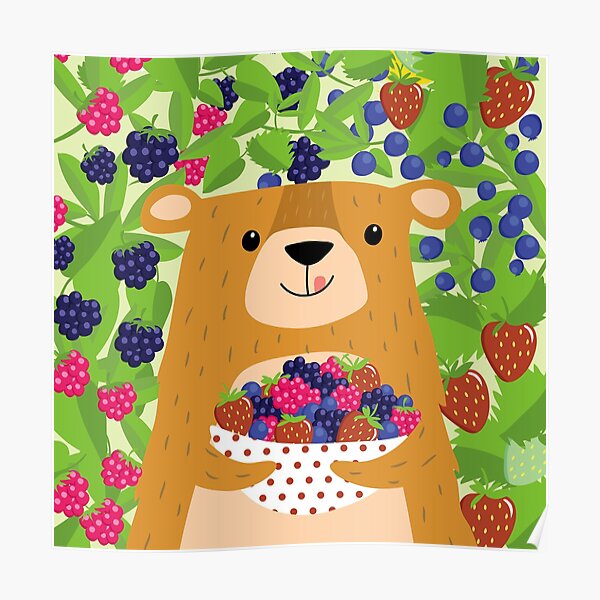 I love berries - Beeriger Bär Poster