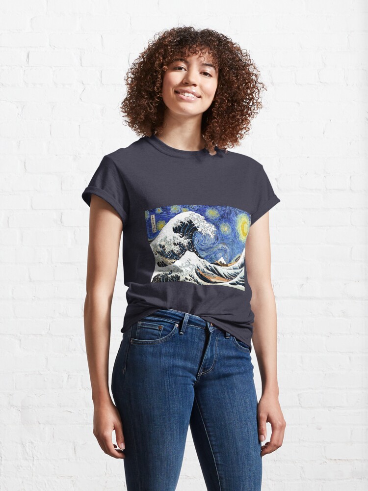Alternate view of Iconic Starry Night Wave of Kanagawa Classic T-Shirt