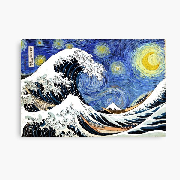 Iconic Starry Night Wave of Kanagawa Canvas Print
