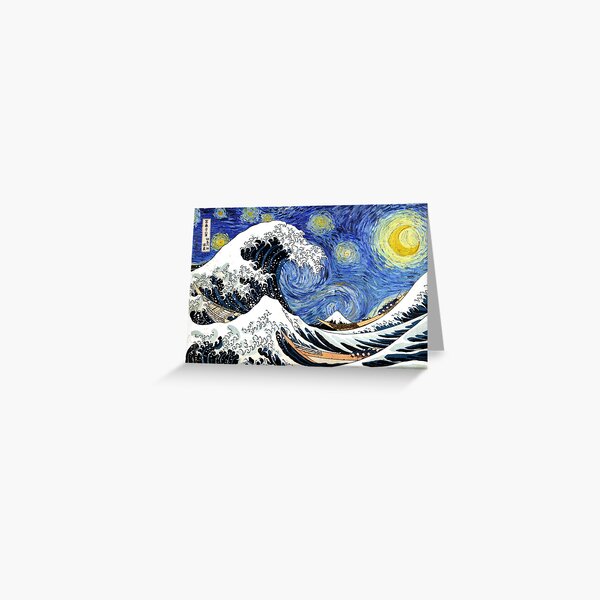 Iconic Starry Night Wave of Kanagawa Greeting Card