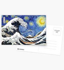 Iconic Starry Night Wave of Kanagawa Postcards
