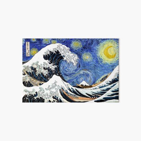Iconic Starry Night Wave of Kanagawa Art Board Print