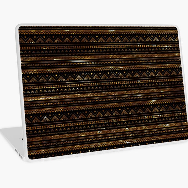 Aztec Black Tinsel Gold Laptop Skin