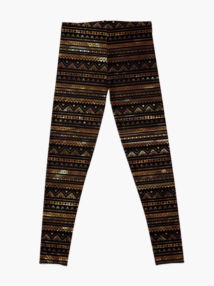 Alternate view of Aztec Black Tinsel Gold Leggings