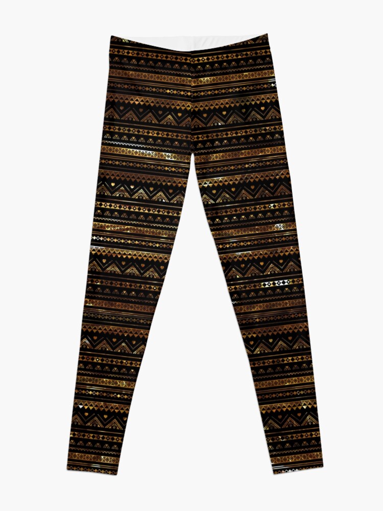 Alternate view of Aztec Black Tinsel Gold Leggings