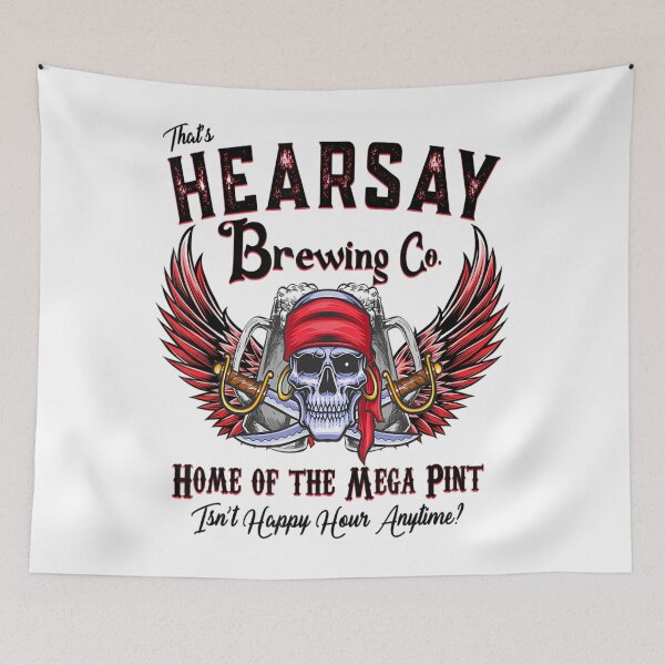 Item preview, Hearsay Brewing Home Of The Mega Pint Funny Skull designed and sold by besogosyty376.