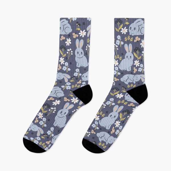 Item preview, pattern with cute rabbits and flowers designed and sold by burbura.