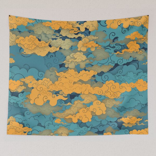 Item preview, Clouds Pattern Yellow and Teal 5 designed and sold by BrentHolzheimer.