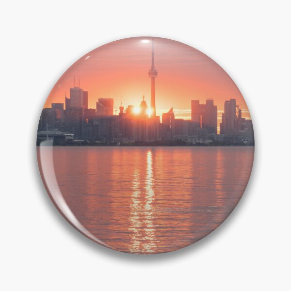 Item preview, Split Sun - Spectacular Sunrise Behind Toronto Skyline designed and sold by Georgia Mizuleva.