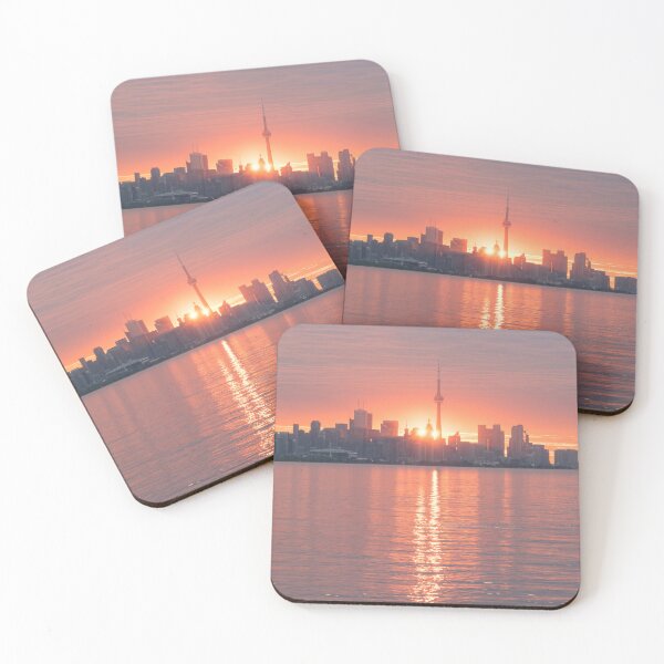 Item preview, Split Sun - Spectacular Sunrise Behind Toronto Skyline designed and sold by Georgia Mizuleva.