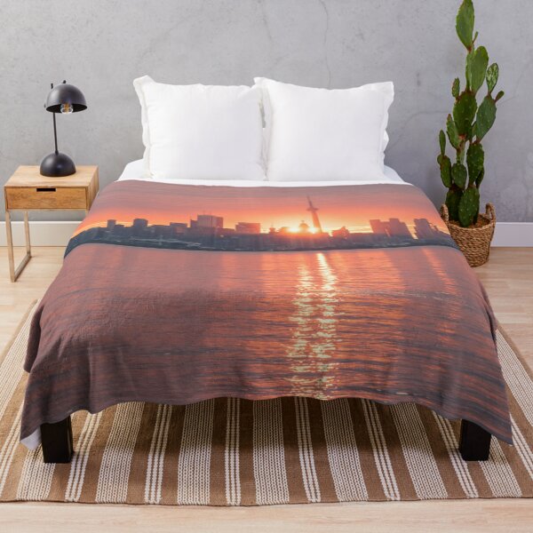 Item preview, Split Sun - Spectacular Sunrise Behind Toronto Skyline designed and sold by Georgia Mizuleva.