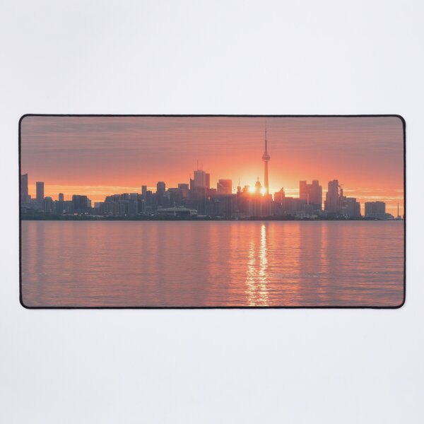 Item preview, Split Sun - Spectacular Sunrise Behind Toronto Skyline designed and sold by Georgia Mizuleva.
