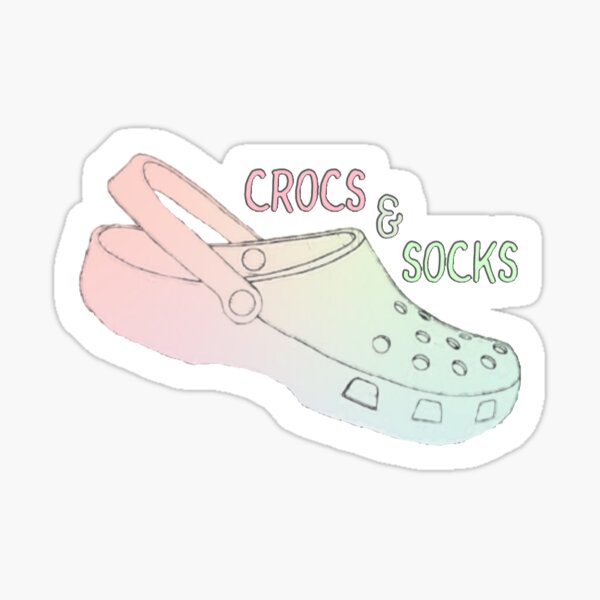"Crocs & Socks" Sticker for Sale by Mhillelsohn Redbubble