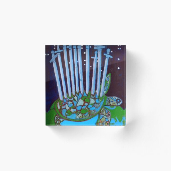 World Turtle: Ten of Swords Acrylic Block