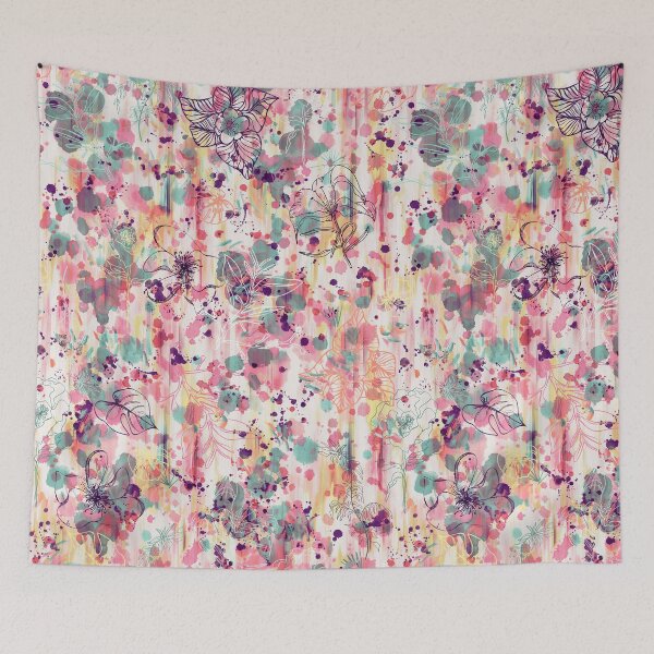 Item preview, WIP flowers - Abstract spray floral art painting - Pastels and pink designed and sold by ninoladesign.