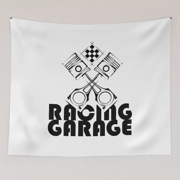 Item preview, Illustration of piston with flag car racing designed and sold by AndreMi.