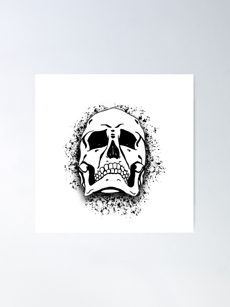 White Grunge Skull Skeleton Bones - Distressed Punk Rock Halloween