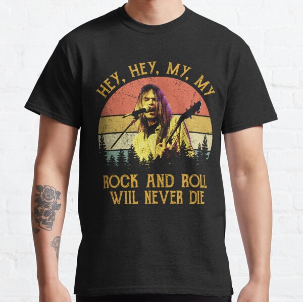 Vintage Retro Young Rock And Roll Will Never Die   Classic T-Shirt