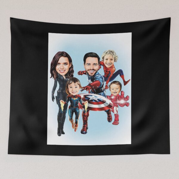 Item preview, Portrait de famille de super-héros Poster designed and sold by SarahHenke12.