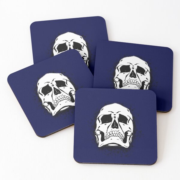 Item preview, Navy Blue with White Grunge Skull Skeleton Bones - Distressed Punk Rock Halloween designed and sold by srhosterman.