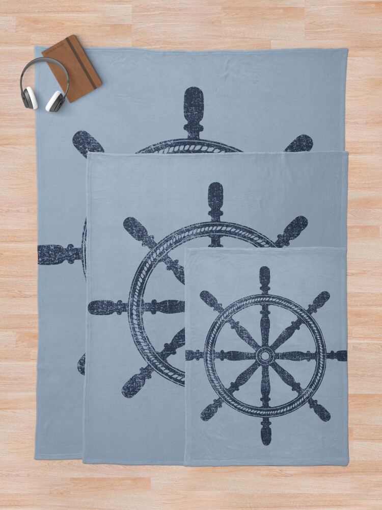 Alternate view of Nautical Wheel Throw Blanket