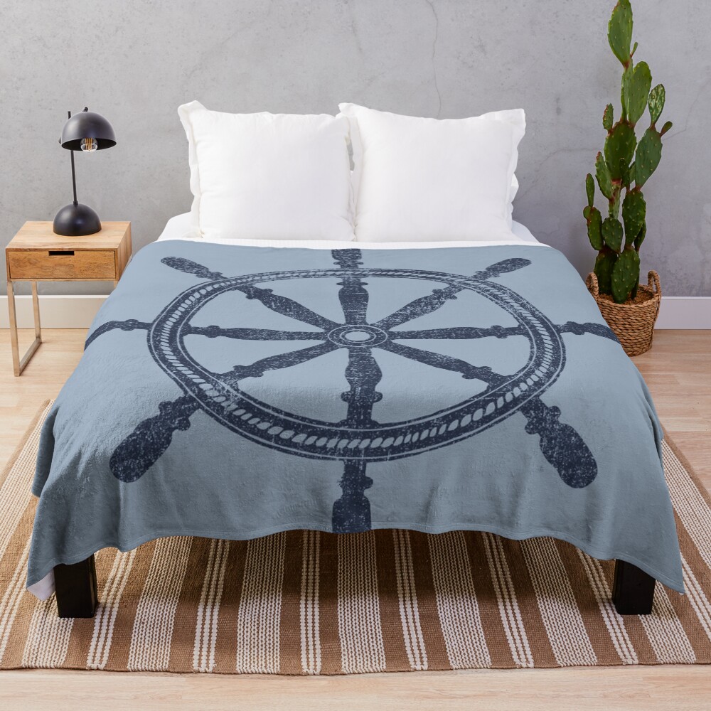 Nautical Wheel Throw Blanket