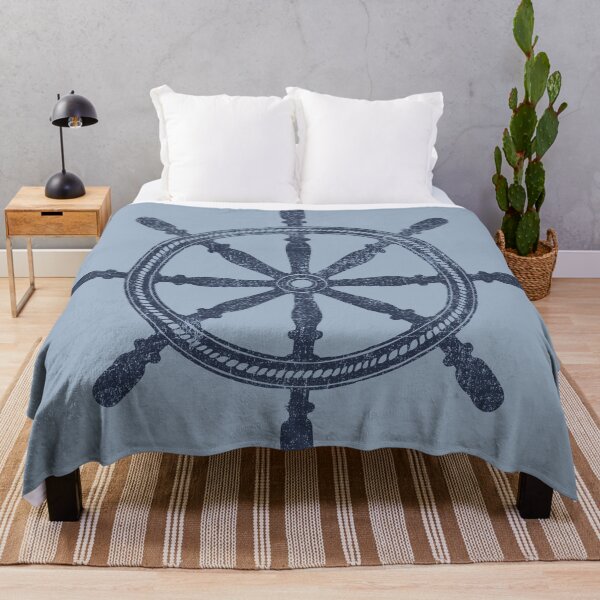 Nautical Wheel Throw Blanket