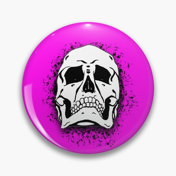 Artikelvorschau, Bright Pink with White Grunge Skull Skeleton Bones - Distressed Punk Rock Halloween entworfen und verkauft von srhosterman.