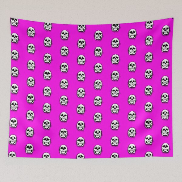 Item preview, Bright Pink with White Grunge Skull Skeleton Bones - Distressed Punk Rock Halloween designed and sold by srhosterman.