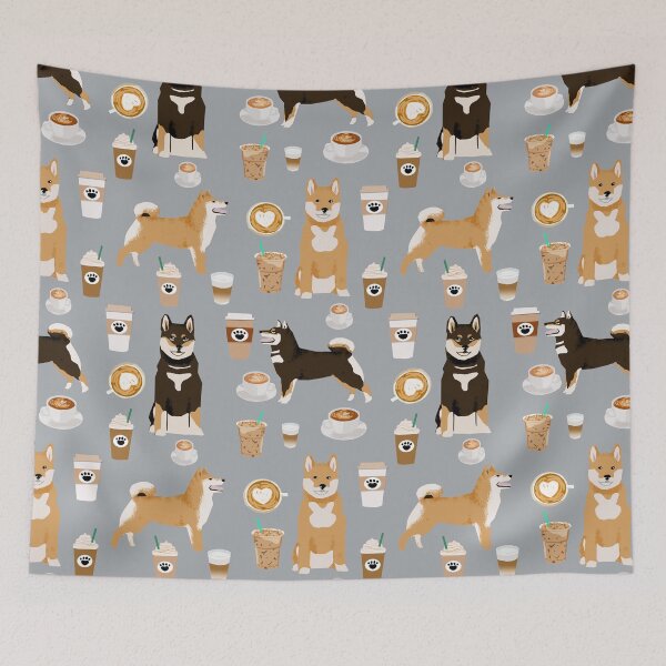 Item preview, Shiba Inu coffee dog breed pet friendly pet portrait coffees pattern dogs by PetFriendly designed and sold by PetFriendly.