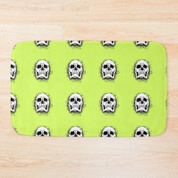 Item preview, Lime Green with White Grunge Skull Skeleton Bones - Distressed Punk Rock Halloween designed and sold by srhosterman.