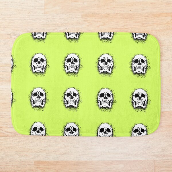 Artikelvorschau, Lime Green with White Grunge Skull Skeleton Bones - Distressed Punk Rock Halloween entworfen und verkauft von srhosterman.