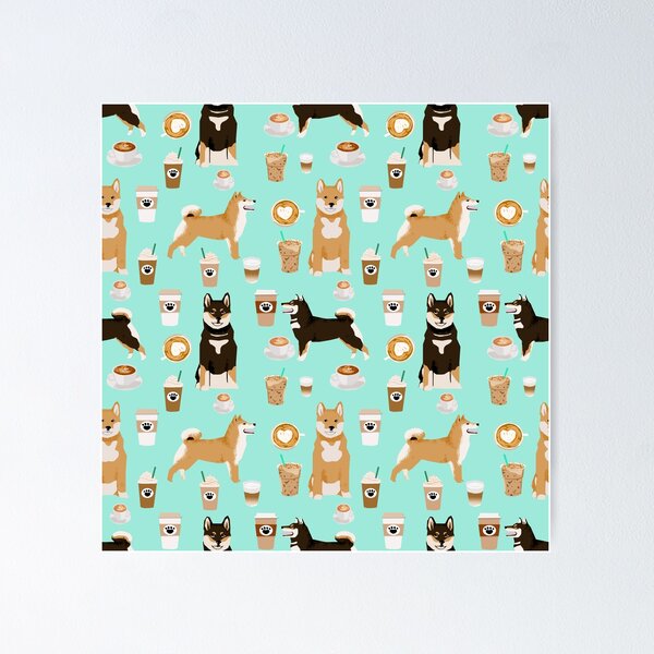 Item preview, Shiba Inu coffee dog breed pet friendly pet portrait coffees pattern dogs by PetFriendly designed and sold by PetFriendly.