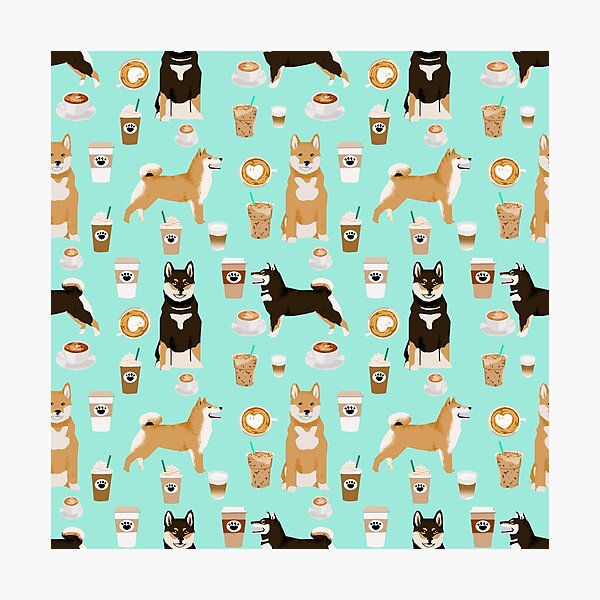 Item preview, Shiba Inu coffee dog breed pet friendly pet portrait coffees pattern dogs by PetFriendly designed and sold by PetFriendly.